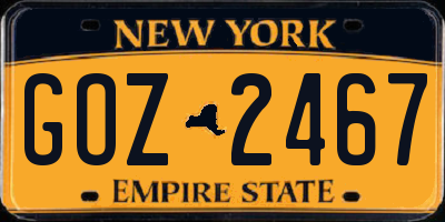 NY license plate GOZ2467