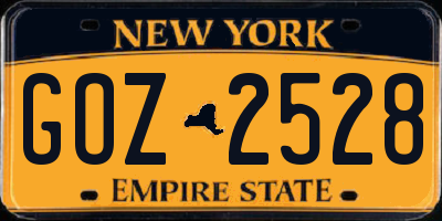NY license plate GOZ2528