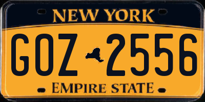 NY license plate GOZ2556