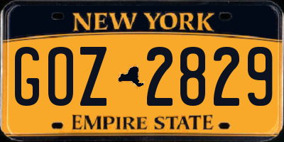 NY license plate GOZ2829