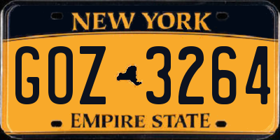 NY license plate GOZ3264