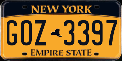 NY license plate GOZ3397