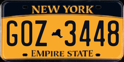 NY license plate GOZ3448