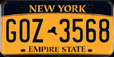 NY license plate GOZ3568
