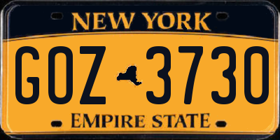 NY license plate GOZ3730