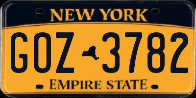 NY license plate GOZ3782