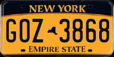 NY license plate GOZ3868