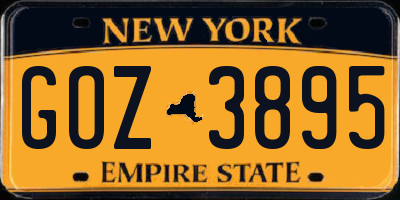 NY license plate GOZ3895