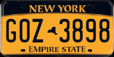 NY license plate GOZ3898