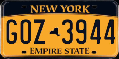 NY license plate GOZ3944