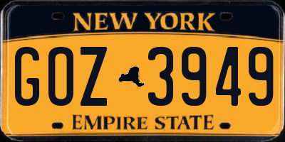 NY license plate GOZ3949