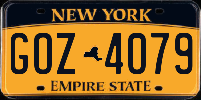 NY license plate GOZ4079