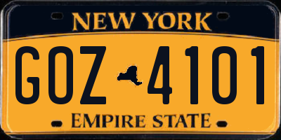 NY license plate GOZ4101