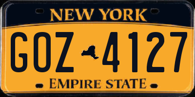 NY license plate GOZ4127