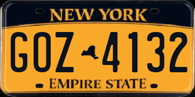NY license plate GOZ4132