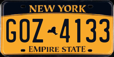 NY license plate GOZ4133