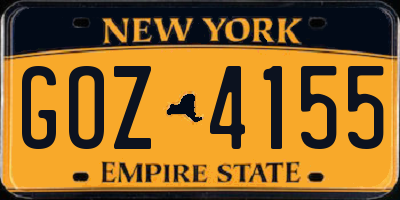 NY license plate GOZ4155