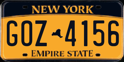 NY license plate GOZ4156
