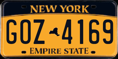 NY license plate GOZ4169