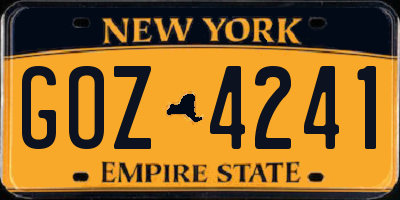 NY license plate GOZ4241