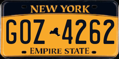 NY license plate GOZ4262