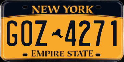 NY license plate GOZ4271