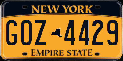 NY license plate GOZ4429