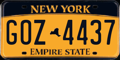 NY license plate GOZ4437