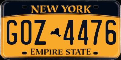 NY license plate GOZ4476