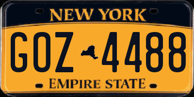 NY license plate GOZ4488
