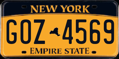NY license plate GOZ4569