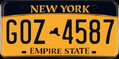 NY license plate GOZ4587