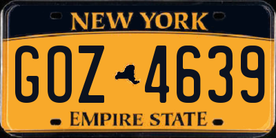 NY license plate GOZ4639