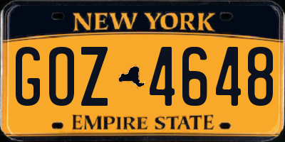 NY license plate GOZ4648