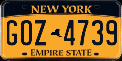 NY license plate GOZ4739