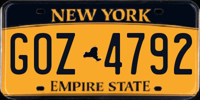 NY license plate GOZ4792