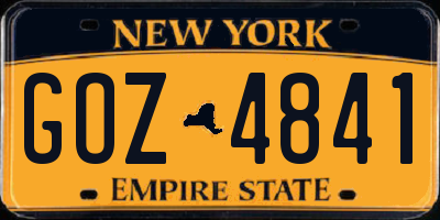 NY license plate GOZ4841