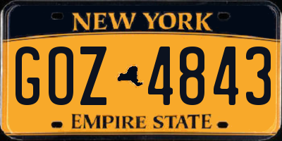 NY license plate GOZ4843