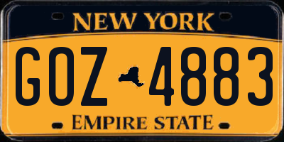 NY license plate GOZ4883