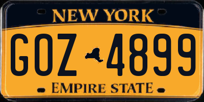 NY license plate GOZ4899