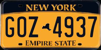 NY license plate GOZ4937
