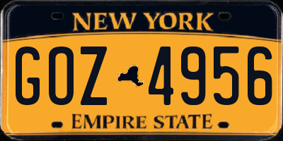 NY license plate GOZ4956