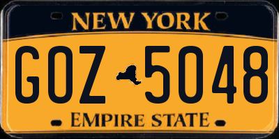 NY license plate GOZ5048