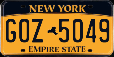 NY license plate GOZ5049