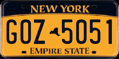 NY license plate GOZ5051