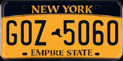 NY license plate GOZ5060