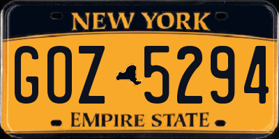 NY license plate GOZ5294