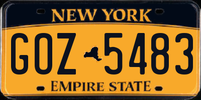 NY license plate GOZ5483