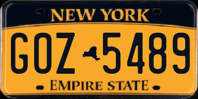 NY license plate GOZ5489