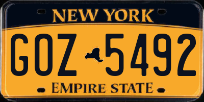 NY license plate GOZ5492